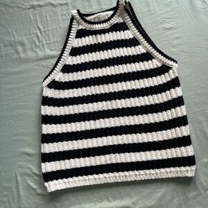 Striped Black and White Women's Top